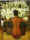 Diego Rivera Nude with Calla Lilies painting